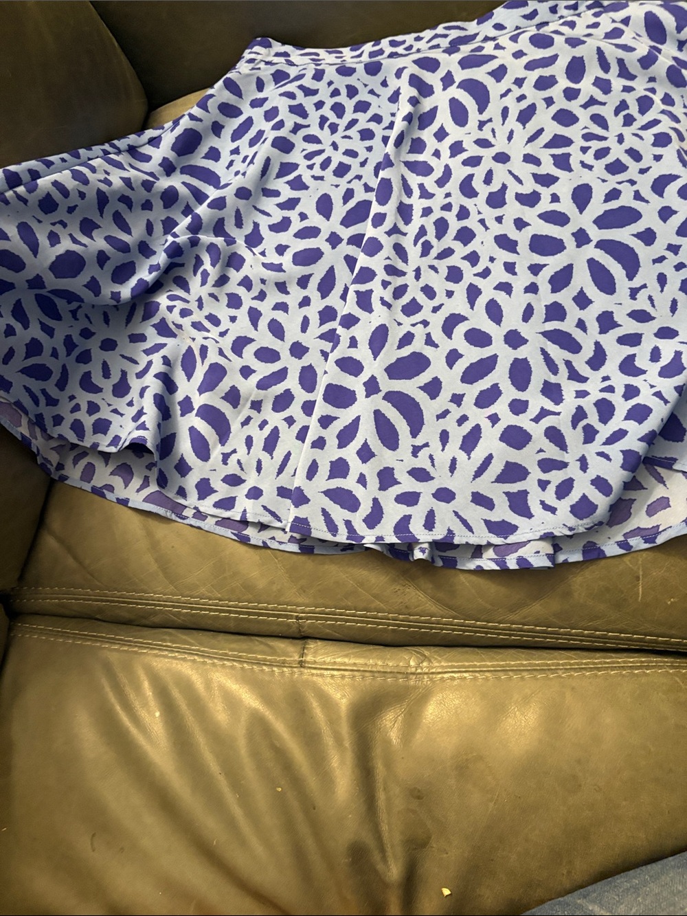 Annabella Purple and White Floral Circle Skirt